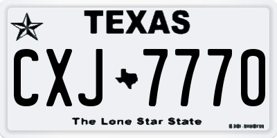 TX license plate CXJ7770
