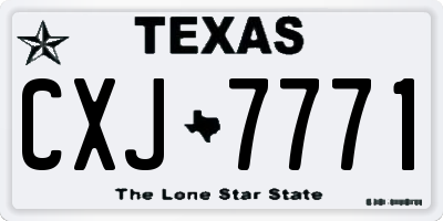 TX license plate CXJ7771