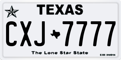 TX license plate CXJ7777