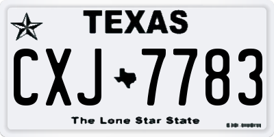 TX license plate CXJ7783