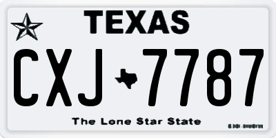 TX license plate CXJ7787