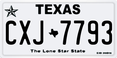 TX license plate CXJ7793