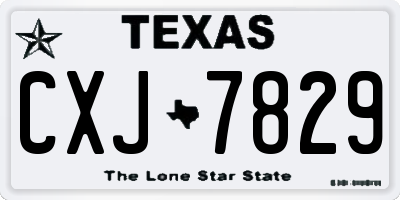 TX license plate CXJ7829