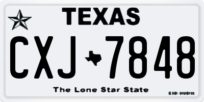 TX license plate CXJ7848