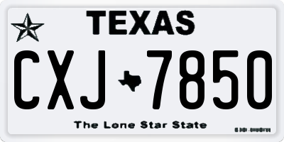 TX license plate CXJ7850