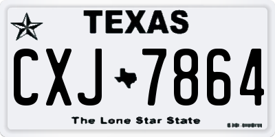 TX license plate CXJ7864