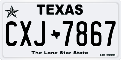 TX license plate CXJ7867