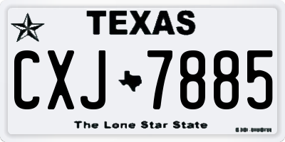 TX license plate CXJ7885
