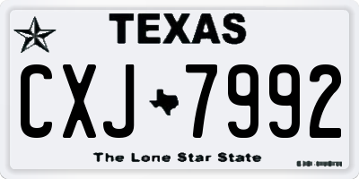TX license plate CXJ7992