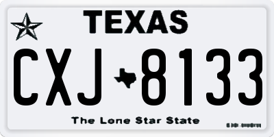 TX license plate CXJ8133