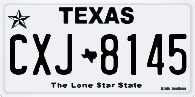 TX license plate CXJ8145