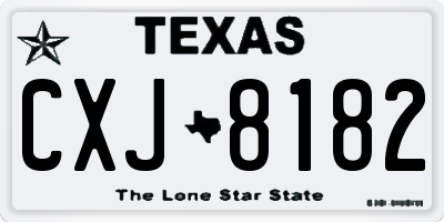 TX license plate CXJ8182