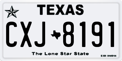 TX license plate CXJ8191