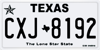 TX license plate CXJ8192