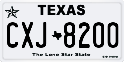 TX license plate CXJ8200