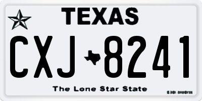 TX license plate CXJ8241