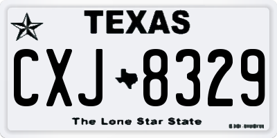 TX license plate CXJ8329