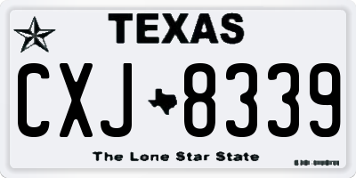 TX license plate CXJ8339