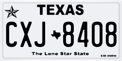 TX license plate CXJ8408