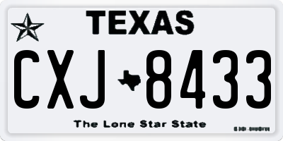 TX license plate CXJ8433