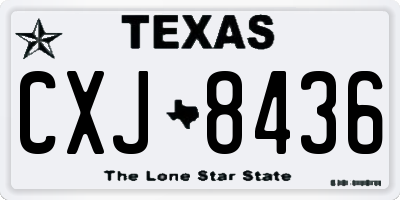 TX license plate CXJ8436