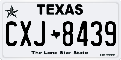 TX license plate CXJ8439