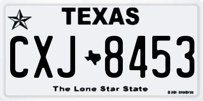 TX license plate CXJ8453