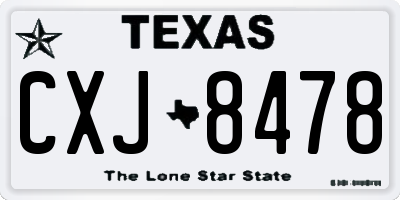 TX license plate CXJ8478