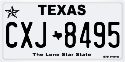 TX license plate CXJ8495