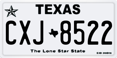 TX license plate CXJ8522