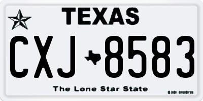 TX license plate CXJ8583