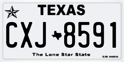TX license plate CXJ8591