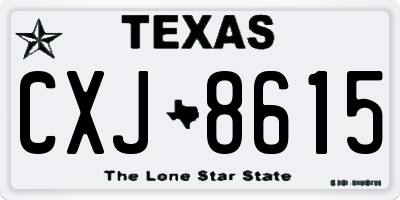 TX license plate CXJ8615