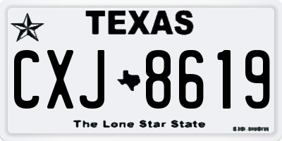 TX license plate CXJ8619