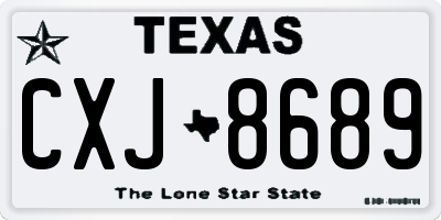 TX license plate CXJ8689