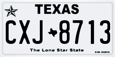 TX license plate CXJ8713