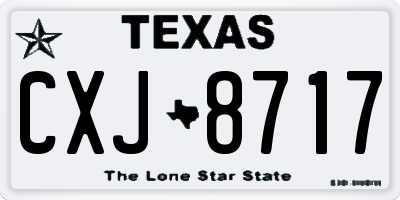 TX license plate CXJ8717