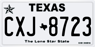 TX license plate CXJ8723