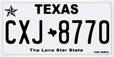 TX license plate CXJ8770