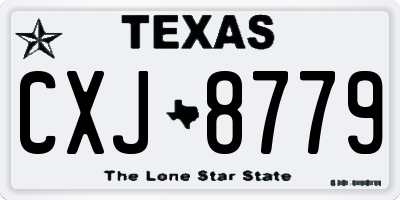 TX license plate CXJ8779