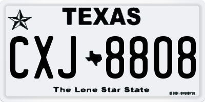 TX license plate CXJ8808