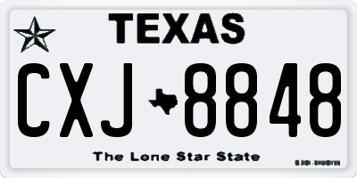 TX license plate CXJ8848