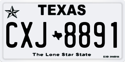 TX license plate CXJ8891