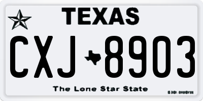 TX license plate CXJ8903