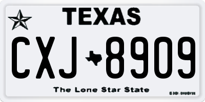 TX license plate CXJ8909