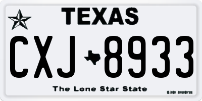 TX license plate CXJ8933