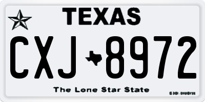 TX license plate CXJ8972