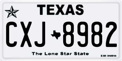 TX license plate CXJ8982