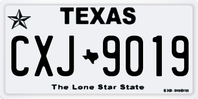 TX license plate CXJ9019