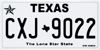 TX license plate CXJ9022